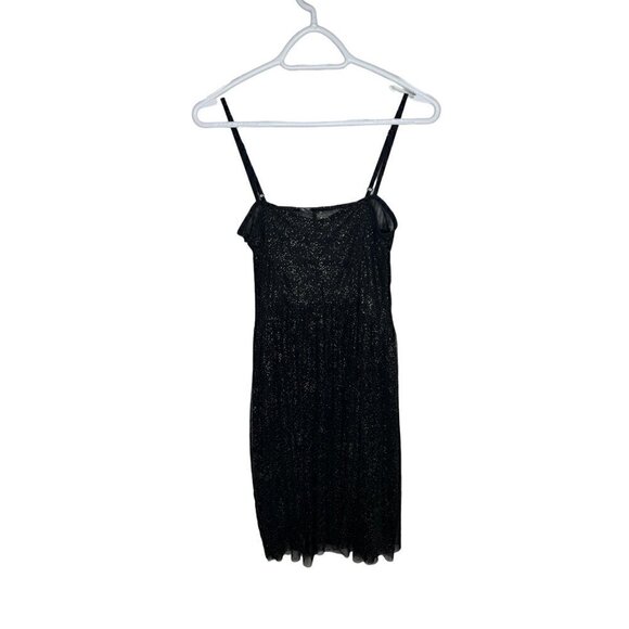 H&M Sparkle Pattern Sleeveless Mesh Lined Dress Black & Gold - Picture 4 of 4